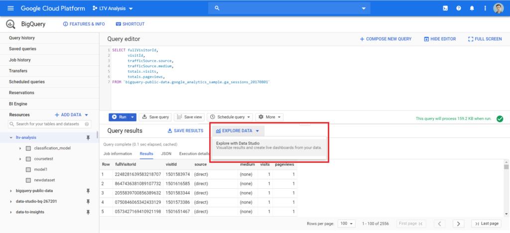 Cách kết nối BigQuery với Google Data Studio - hướng dẫn cơ bản cho người mới bắt đầu